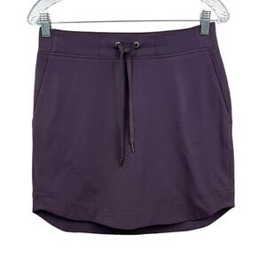 Athleta Midtown Womens Skirt Drawstring Waist Stretch Pockets Purple Size XS*